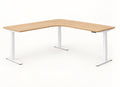 Ergoflow Axis Light Oak Corner Standing Desk