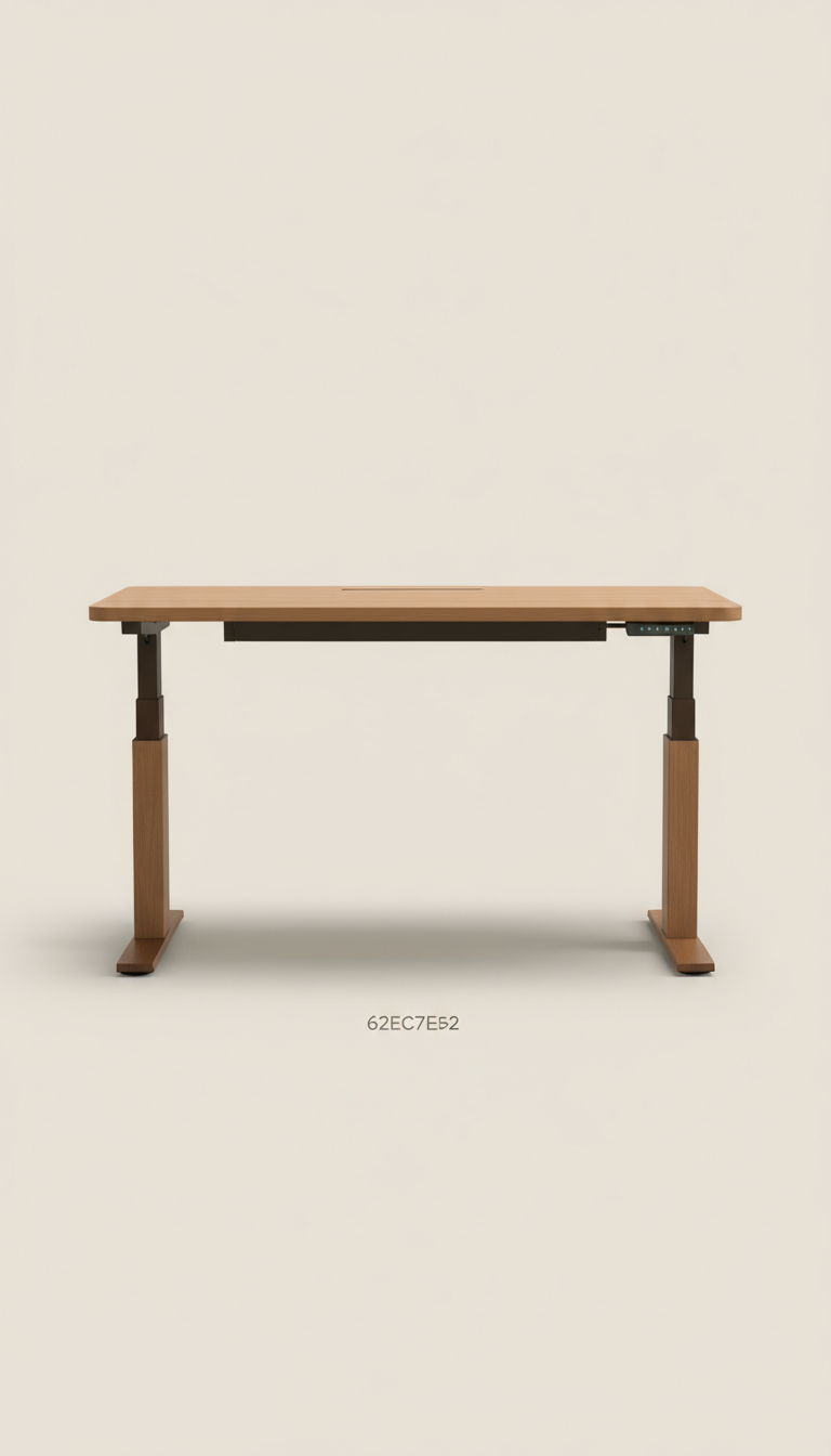 Height-Adjustable Oak Desk